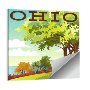 Retro Travel Poster Ohio Wall Art