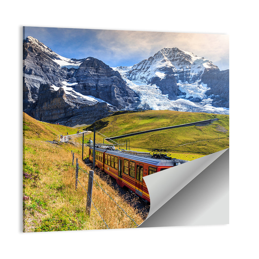 Grindelwald Red Mountain Train Wall Art
