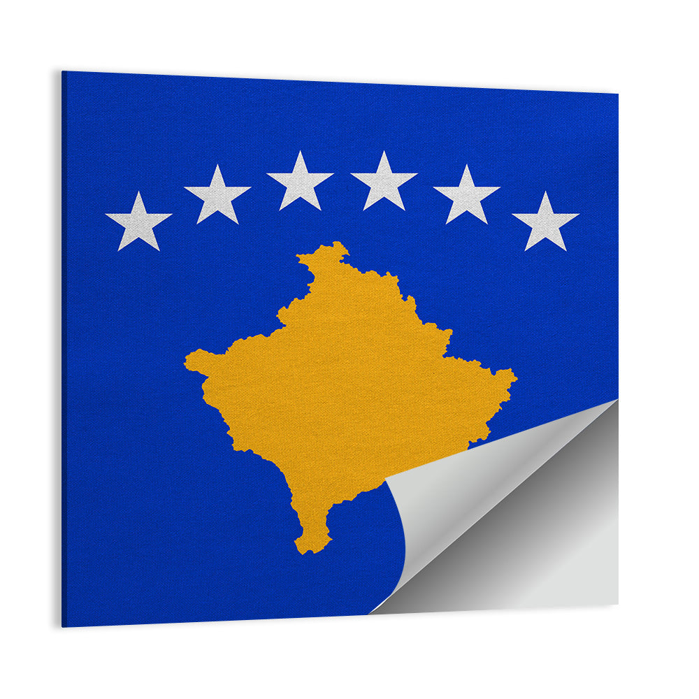 Kosovan National Official Flag Wall Art