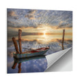 Lonely Boat at Sunset Wall Art