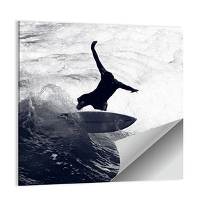 Dog Surfer Riding the Waves Wall Art