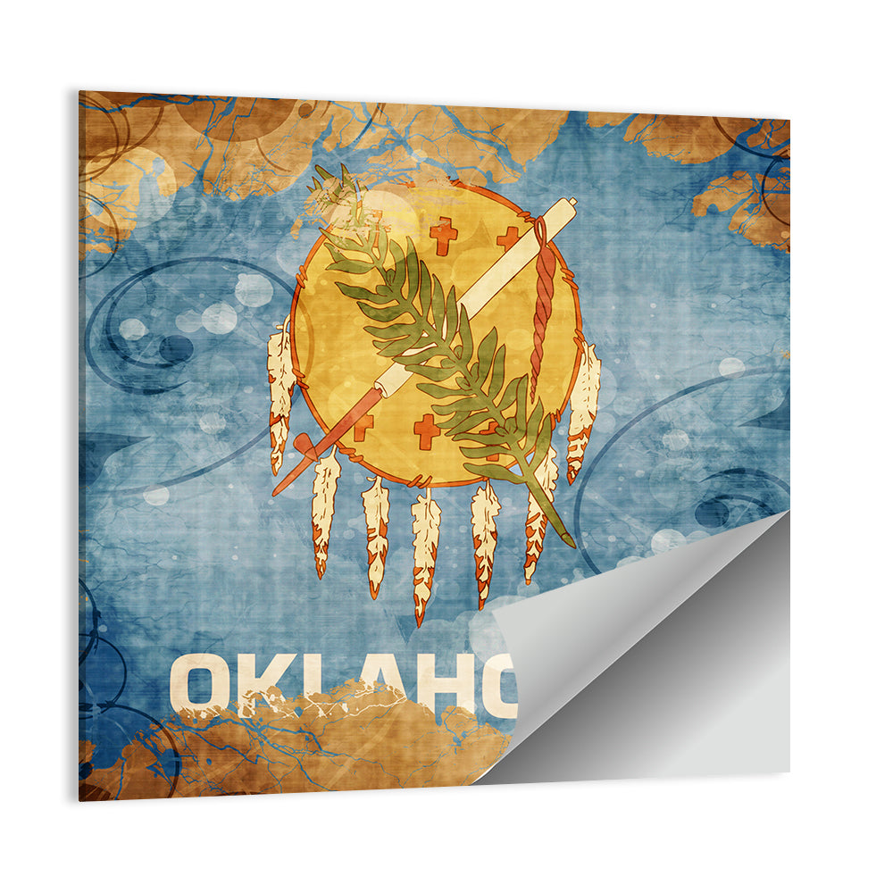 Vintage Oklahoma Flag Wall Art