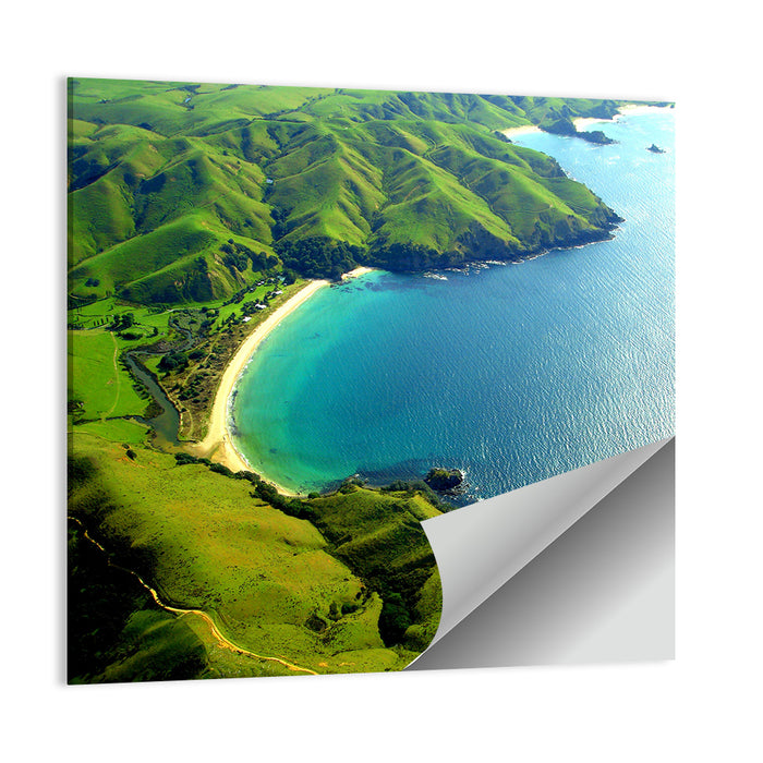 Taupo Bay Aerial View Wall Art as a poster print