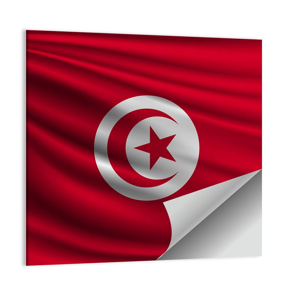 Tunisia Flag with Crescent and Star Wall Art