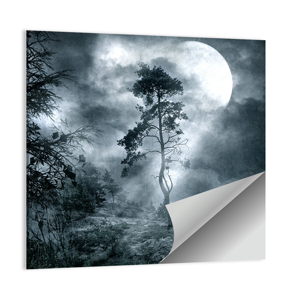 Gothic Moonlit Tree Wall Art