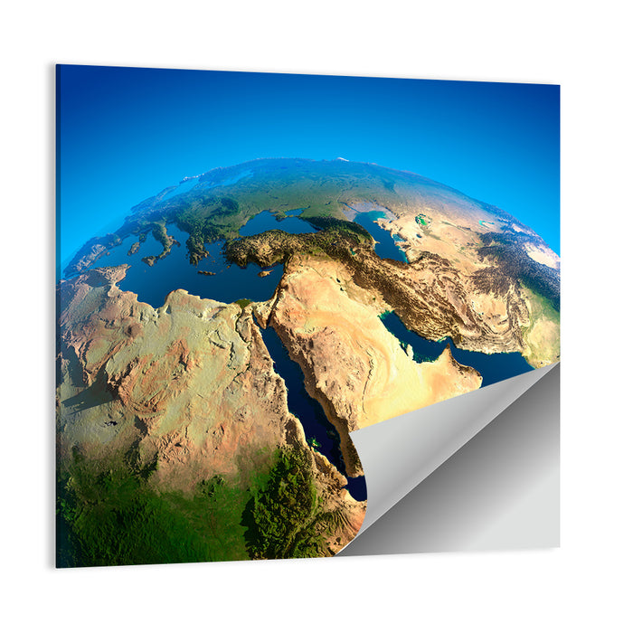 Satellite View of the Middle East Wall Art as a poster print