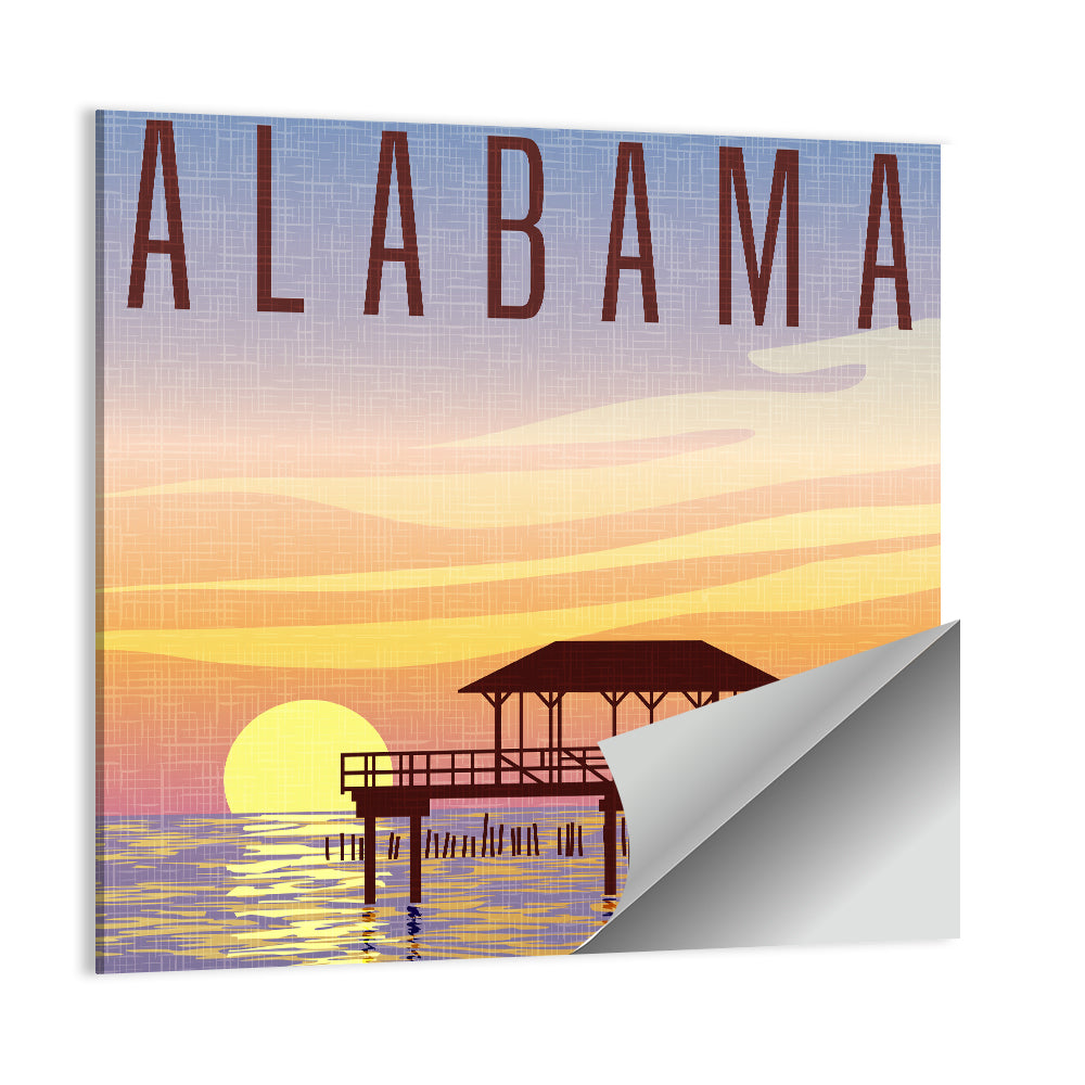 Alabama Pier Sunset Wall Art