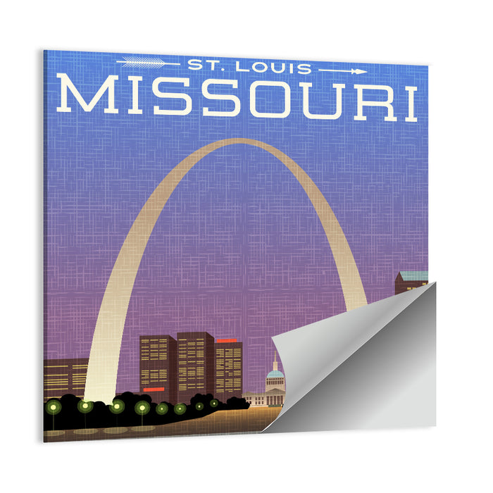 St. Louis Gateway Arch Illustration Wall Art as a poster print