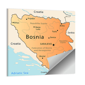 Bosnia Map Wall Art