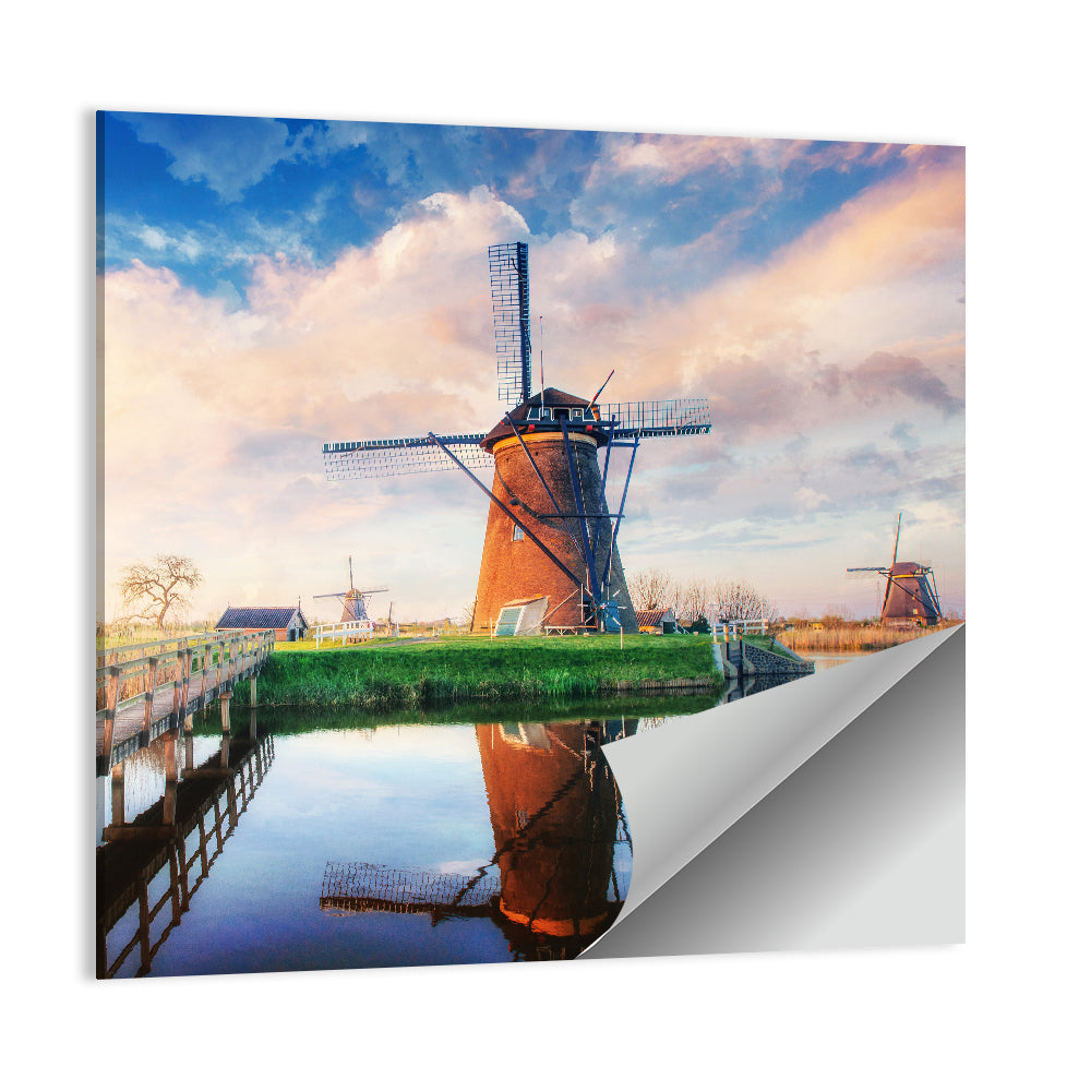 Traditional Dutch Windmills Wall Art