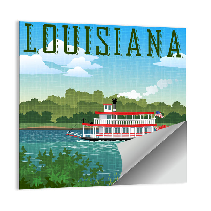 Louisiana Steamboat Wall Art as a poster print