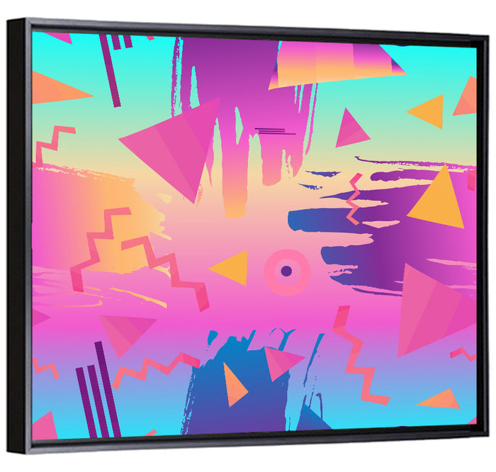 Retro Fashion Geometric Pattern Wall Art as a framed canvas