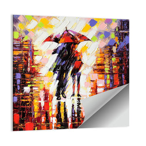 Couple Under Umbrella Wall Art