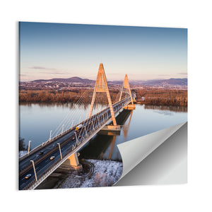 Megyeri Bridge Over The DanubeRiver Wall Art