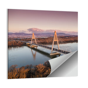 Megyeri Bridge At Dusk Wall Art