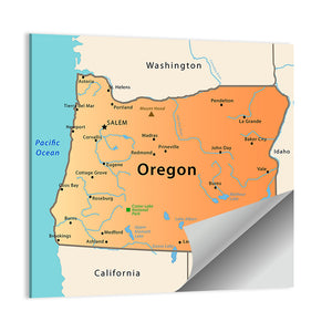 Oregon Map Wall Art