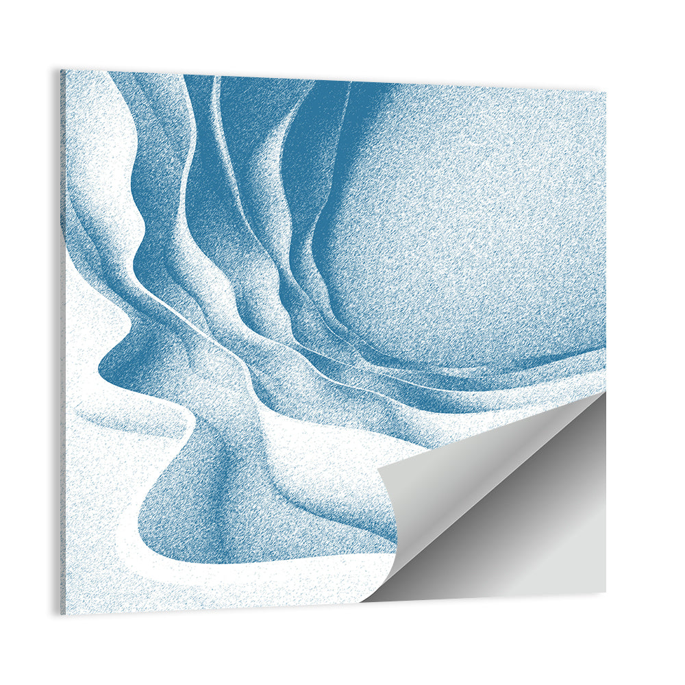 Blue Topographical Waves Wall Art