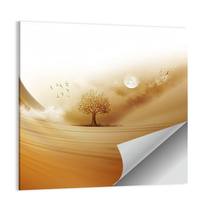 Moonlit Desert Tree Wall Art as a poster print
