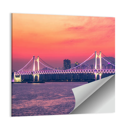 Gwangan Bridge At Night in Busan Wall Art