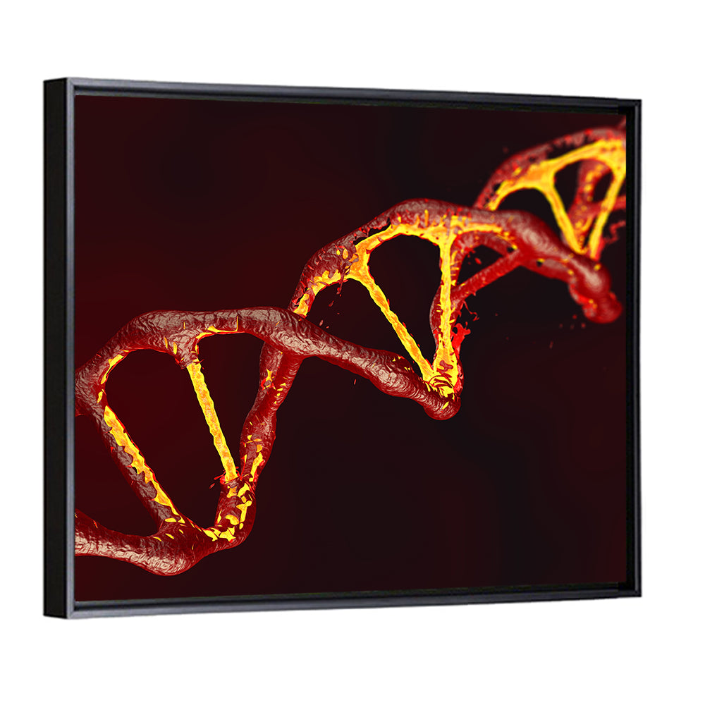 Red Dna Double Helix Wall Art