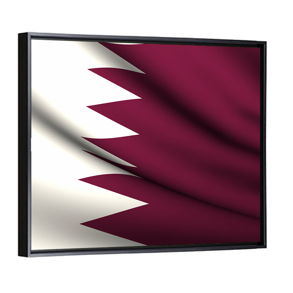 Waving Qatar Flag Wall Art