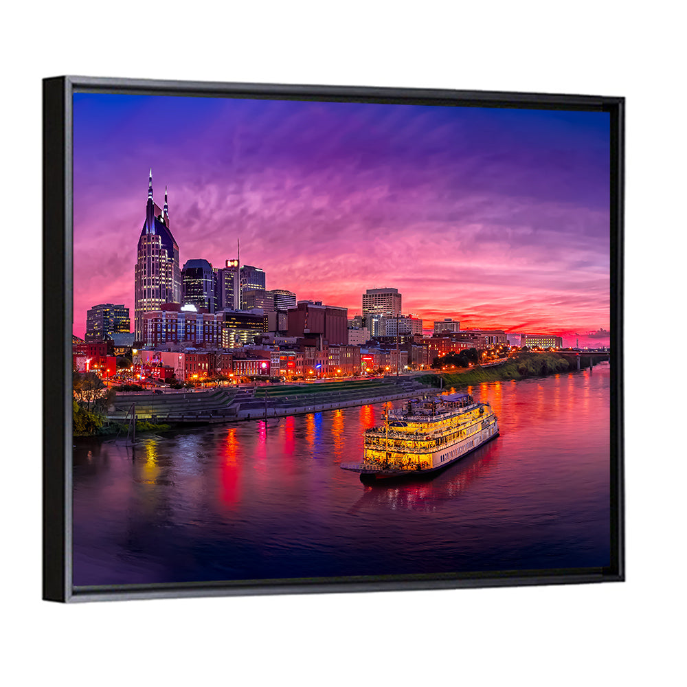 Nashville Riverfront Skyline at Dusk Wall Art