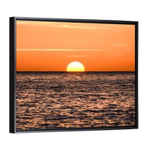 Sun Setting In The Sea Wall Art