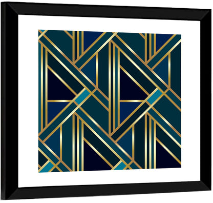 Golden Geometric Pattern Wall Art