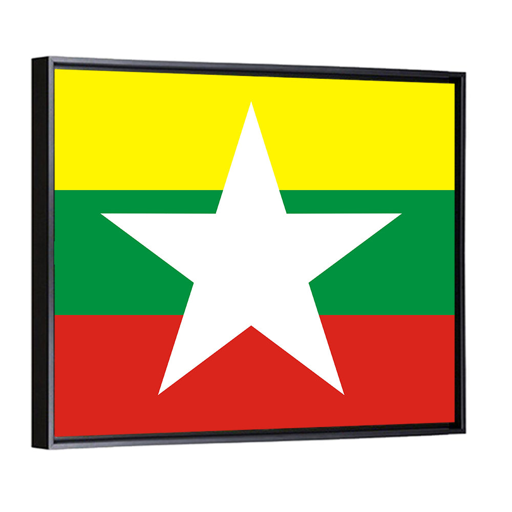 Myanmar Flag with Central Star Wall Art