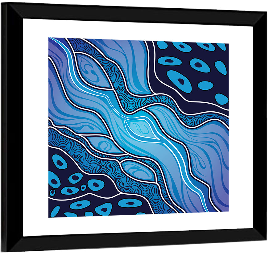 River Flow Vector Painting Wall Art