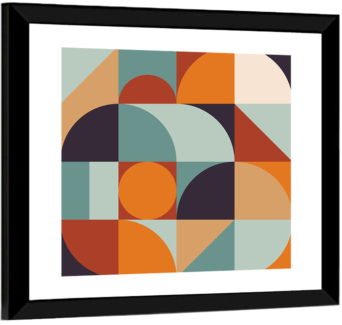 Asymmetrical Geometric Grid Wall Art as a framed print