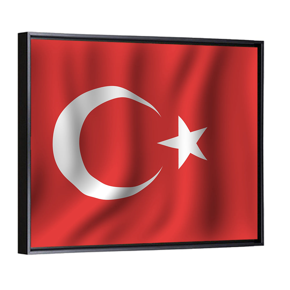 Turkish Flag with Wavy Texture Wall Art