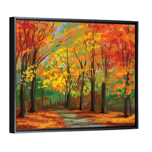 Autumn Pathway In Park Wall Art