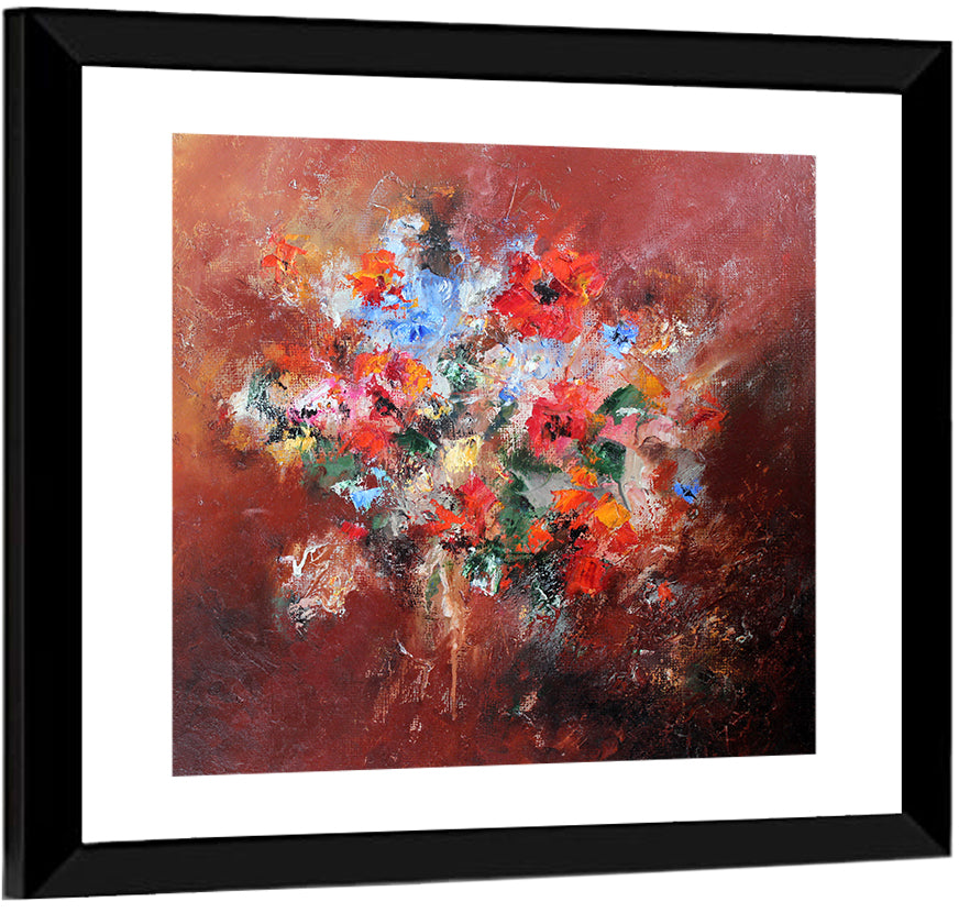 Impasto Poppy Bouquet Wall Art