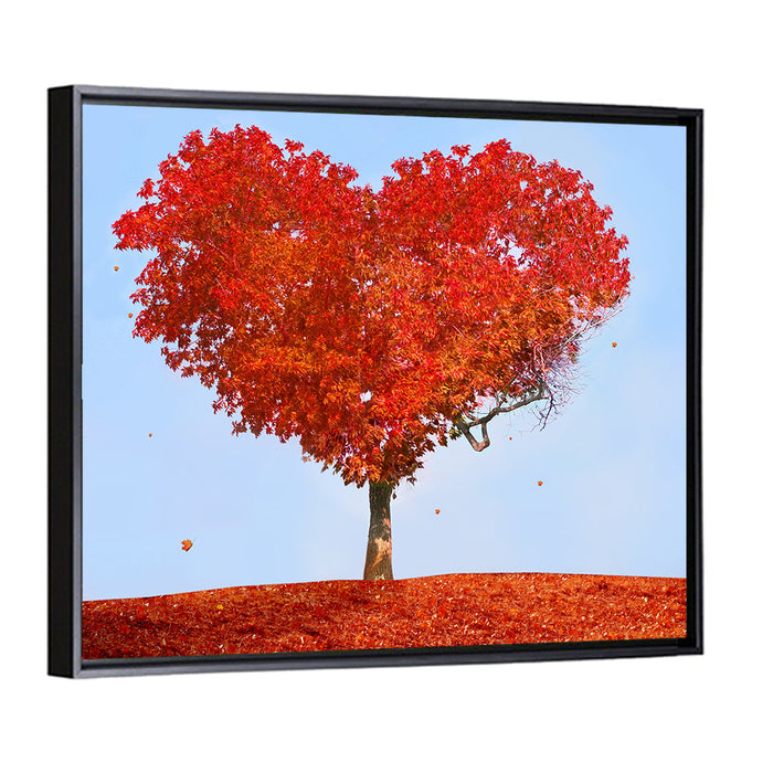 Heart Shaped Tree Wall Art as a framed canvas