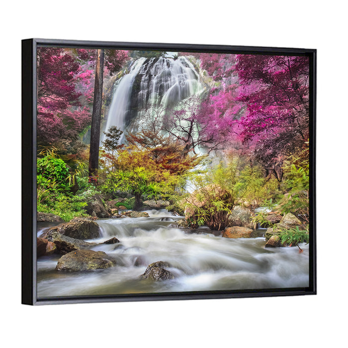 Klonglan Forest Waterfall, Thailand Wall Art as a framed canvas