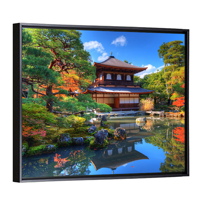 Ginkaku-ji Silver Pavilion, Kyoto Wall Art as a framed canvas