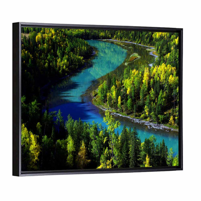 Moon Bay at Kanak Lake Wall Art as a framed canvas