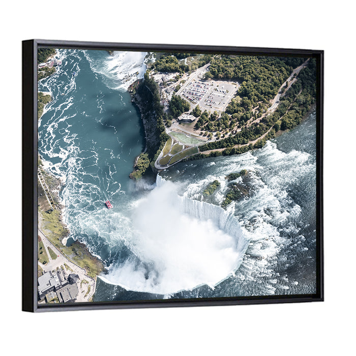 Horseshoe Falls Aerial View, Niagara Wall Art as a framed canvas