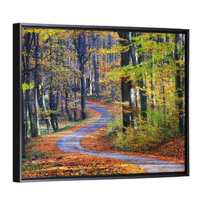 Winding Path Through Autumn Forest Wall Art