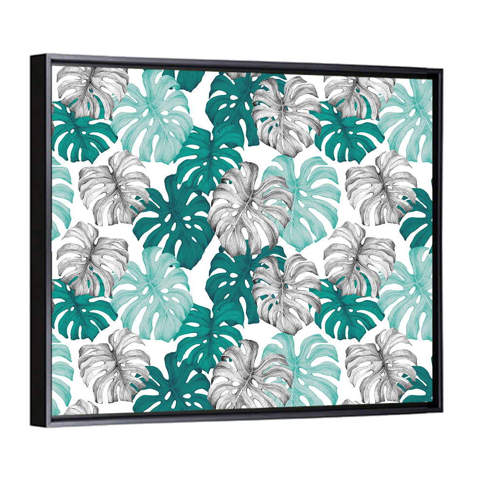 Monstera Leaves Seamless Pattern Wall Art