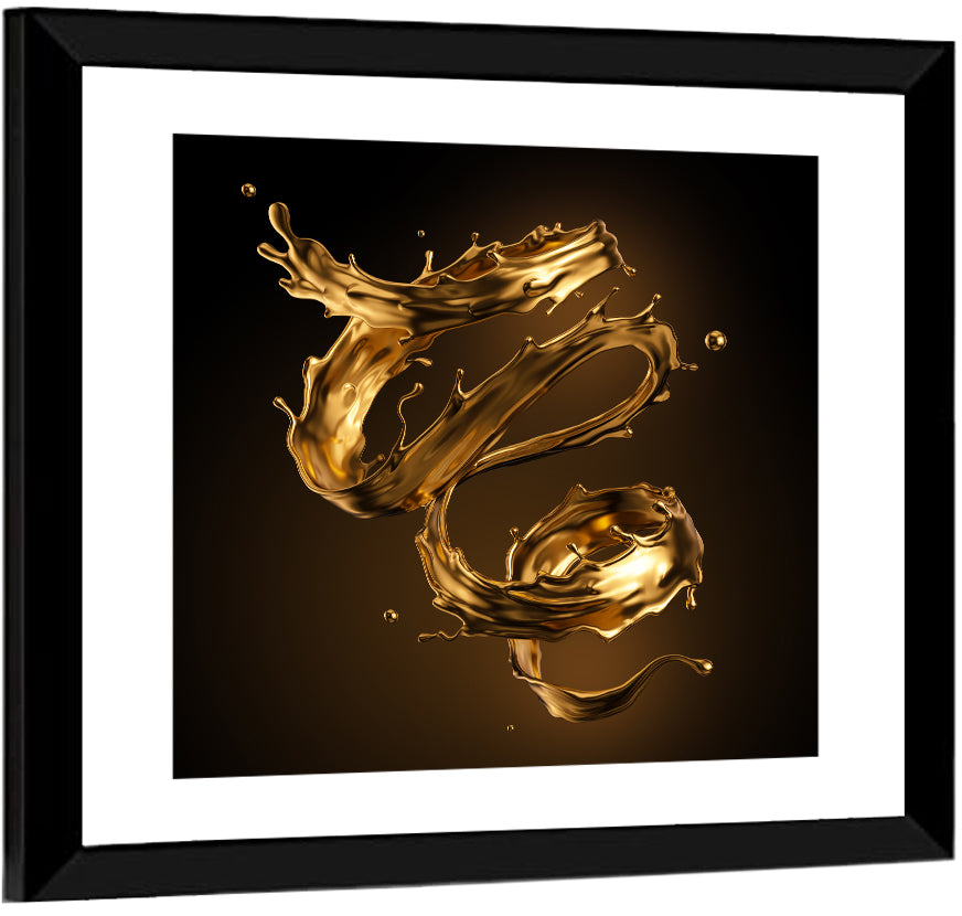 Liquid Gold Spiral Wall Art