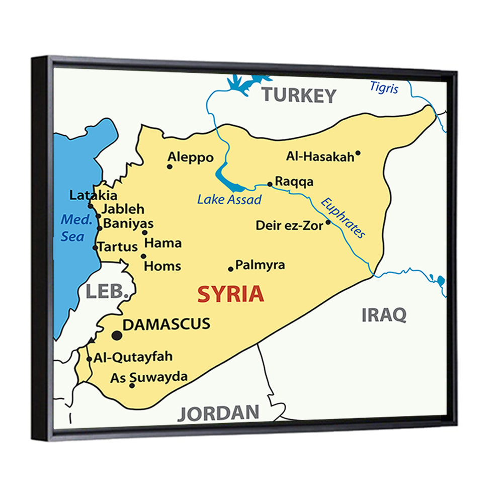 Map of Syria Wall Art