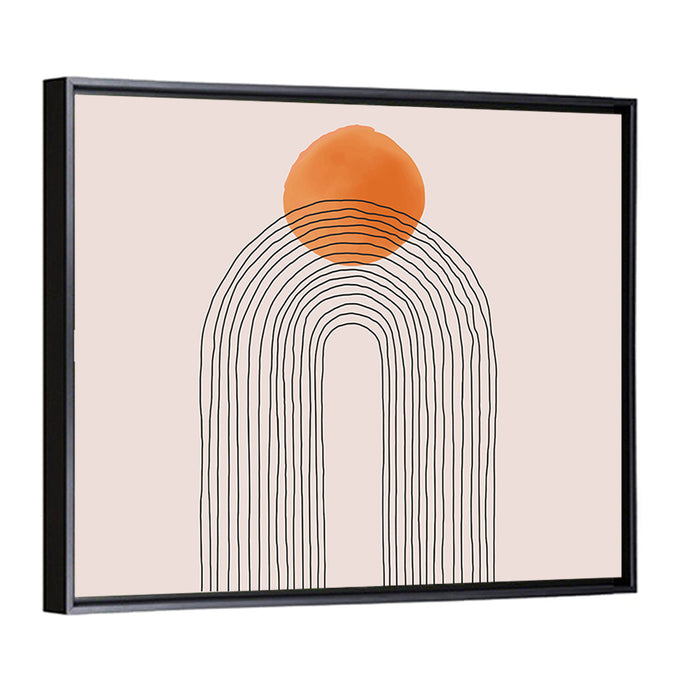 Layered Arch Sun Abstract Wall Art as a framed canvas