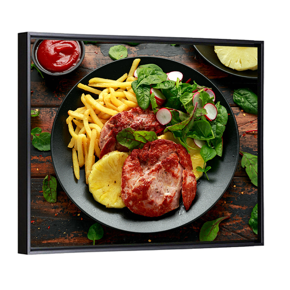Fried Gammon Steak With Fries Wall Art