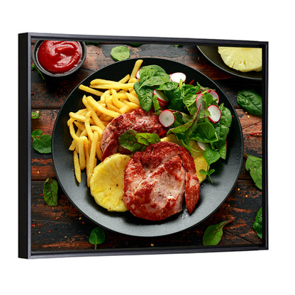 Fried Gammon Steak With Fries Wall Art