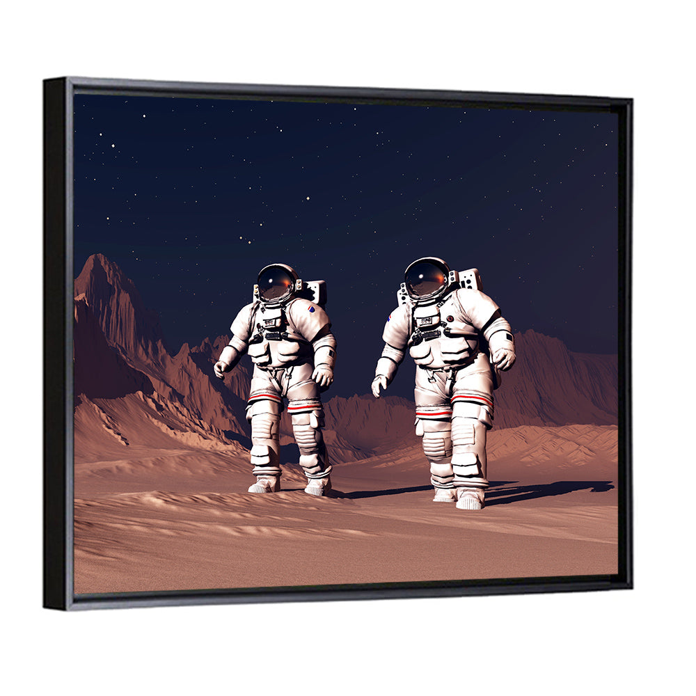 Two Astronauts on Desert Planet Wall Art