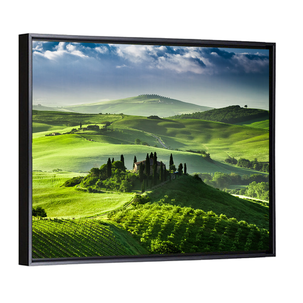 Sunrise In Valley Of San Quirico d Orcia Wall Art