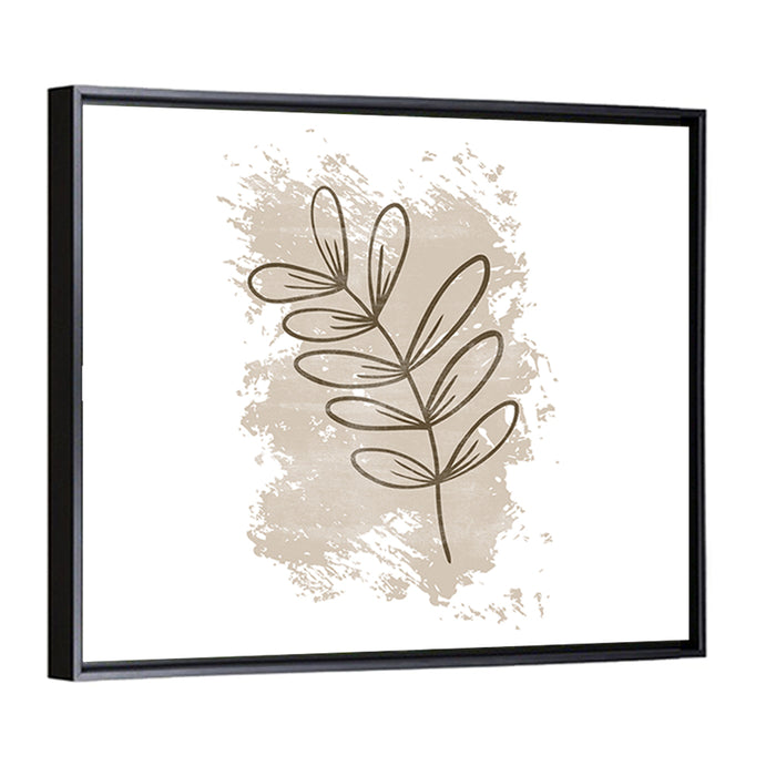 Centered Leaf Study Wall Art as a framed canvas