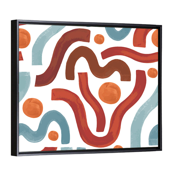 Minimal Watercolor Waves Wall Art as a framed canvas